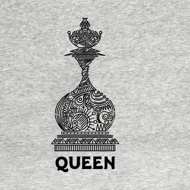 Queen Chess Piece Line Art // Chess Queen by SLAG_Creative